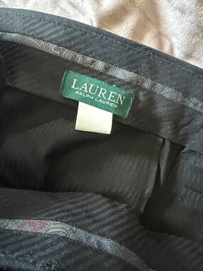 Lauren Ralph Lauren Black Dress Trousers with Paisley Trim